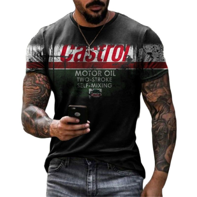 2022 Men's T-shirts 3d Castrol Printed Short Sleeve Gulf Tops Fashion Oil T Shirt For Mens Motorcycle T-shirt Oversized Tees