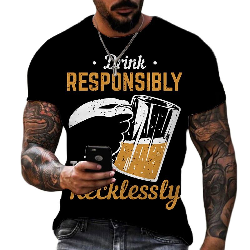 Summer Oktoberfest 3D Pattern Sports Men's T-shirt Casual Offie Luxury Street Fashion Hot Oversized Loose O-neck Short Sleeves