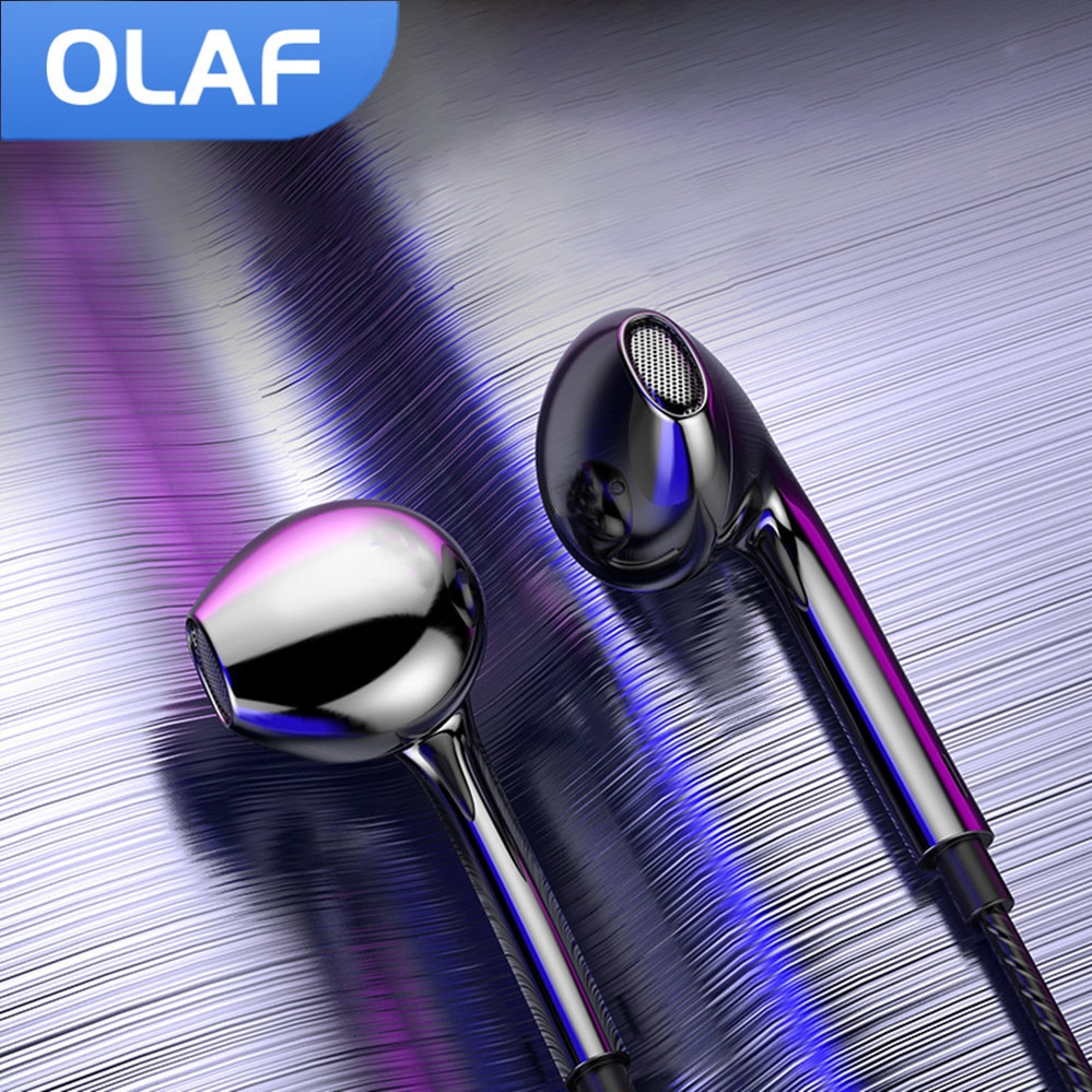 OLAF 3.5mm Wired Headphones In Ear Headset Wired Earphones with Microphone Bass Stereo Earbuds Sports In-line Control For Phones