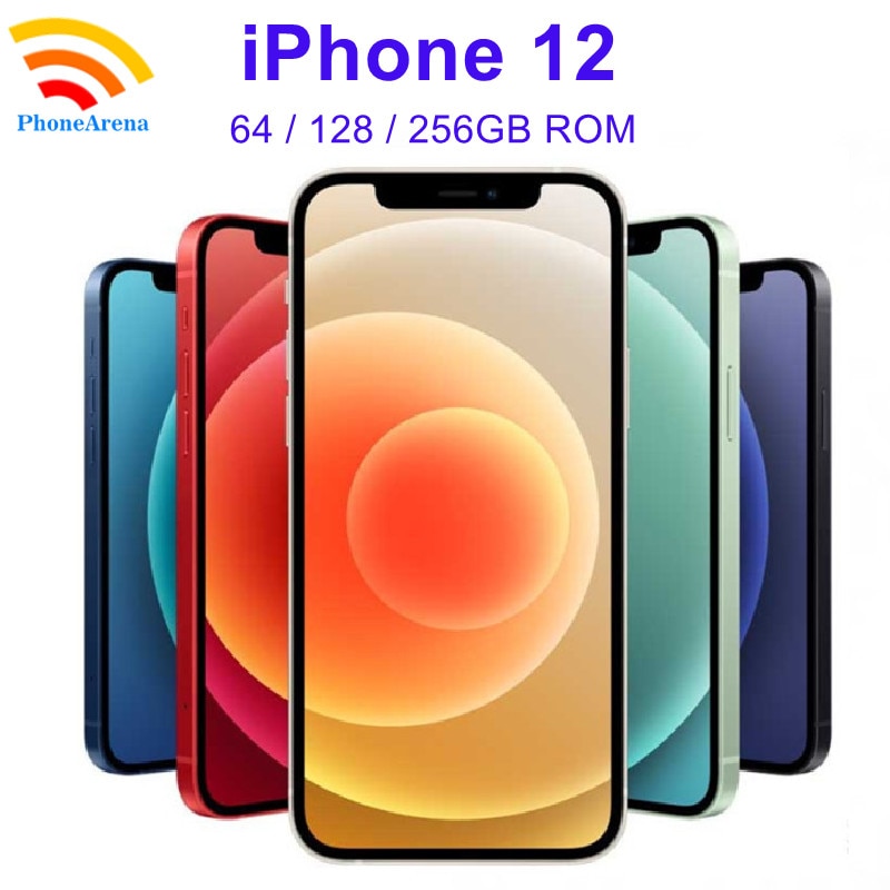 Original Apple iPhone 12 64GB 128GB 256GB ROM 6.1" Genuine Super Retina OLED Face ID NFC IOS Unlocked 5G Mobile Phone iPhone12