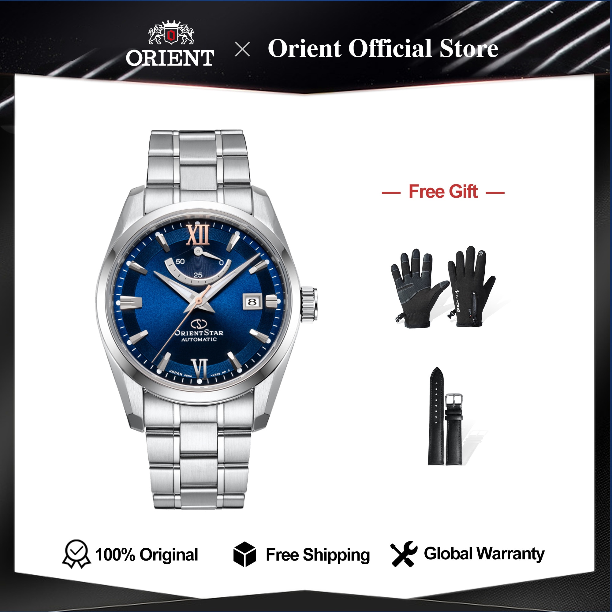 Original Orient Star Mechanical Man Watch,Japanese Business Wrist Watch Sapphire Glass See-through Case Back 50H Power Reserve