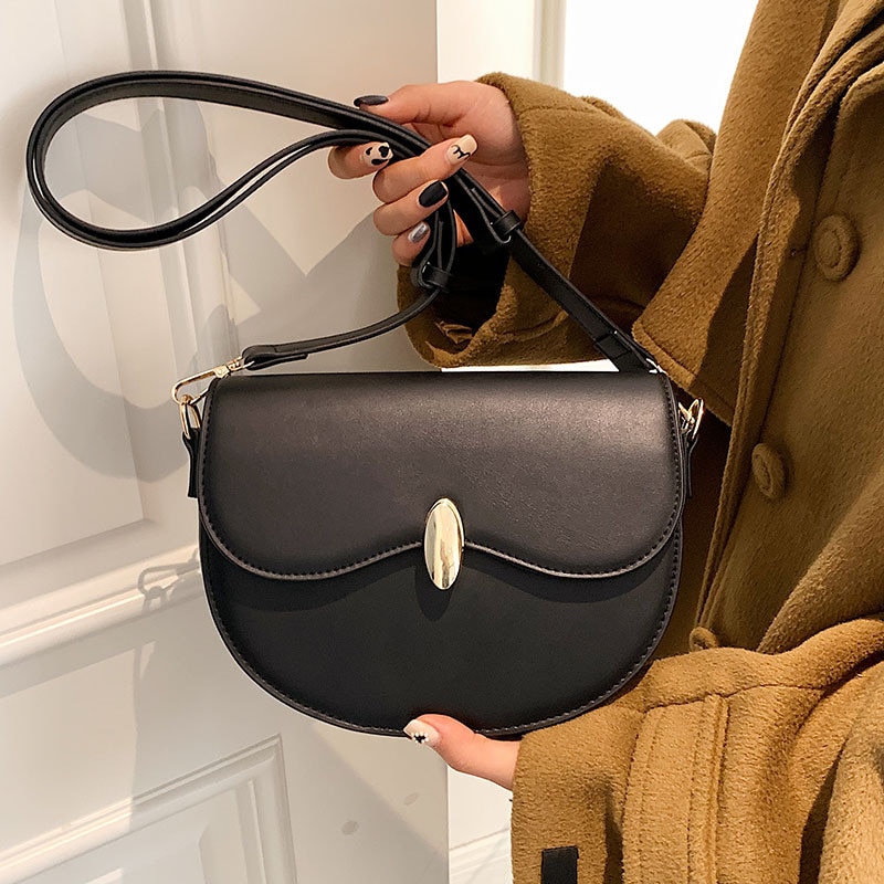 Women Messenger Bag PU Leather Small Shoulder Bags Ladies Casual Flap Solid Color Female Vintage Messenger Handbags