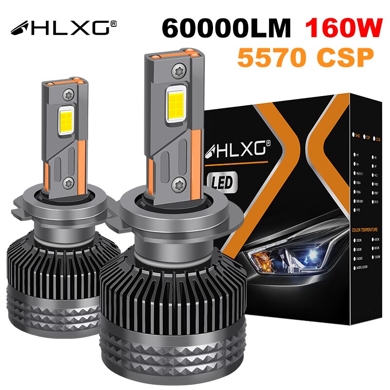 60000LM H7 LED Canbus Car Headlight Super HB4 H11 H4 H1 9012 HB3 9005 9006 H8 Lights Plug-N-Play HLXG Bulbs 160W 6000K Auto Lamp