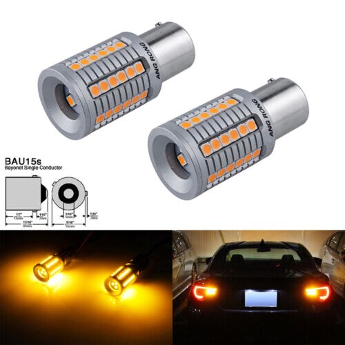 2X BAU15S PY21W 581 Amber LED Side Indicator Rear Turn Signal Light Bulbs Canbus No Error 30W