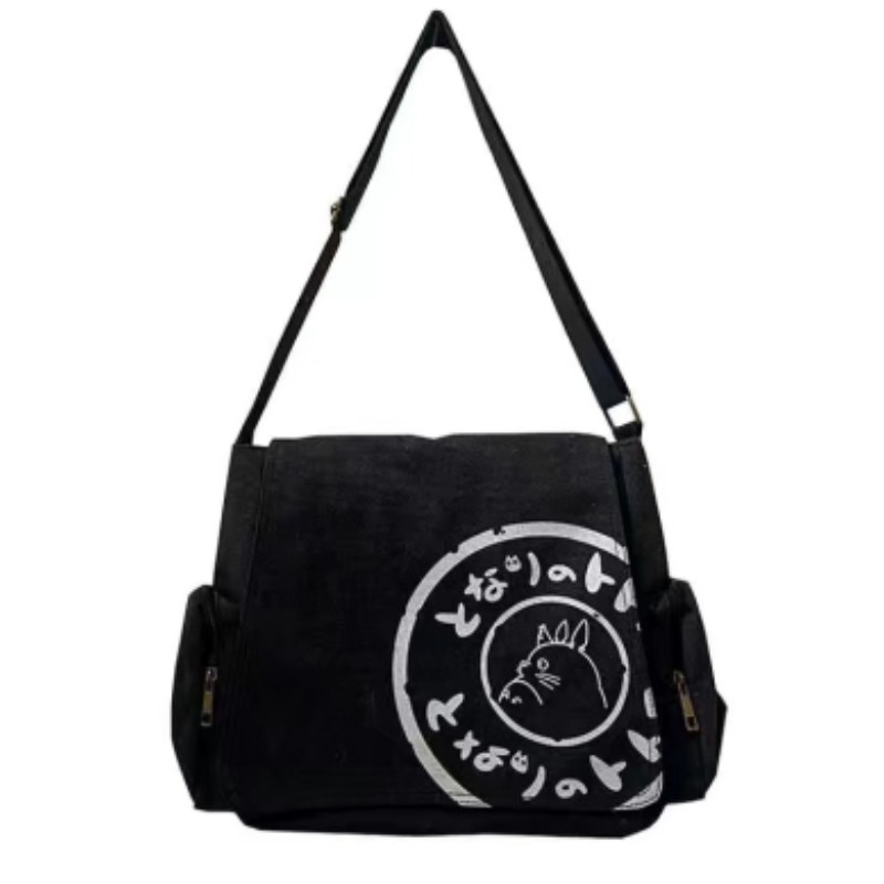 High Quality My Neighbor Totoro Canvas Shoulder Bags Large Satchels Leisure Messenger Crossbody Bag Japanese Cartoon Tote Bags