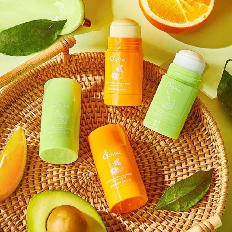 O'CHEAL Makeup Remover Avocado Moisturizing Deep Cleaning Balm Gel Cream Stick Remove Blackhead Acne Skin Care Portable 40g Rabe